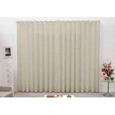 Cortina Voil Xadrez Bege 6,00x2,50 Forro Blackout Tecido