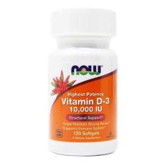 Vitamina D3 10.000 UI Now Foods 120 Cápsulas em Gel