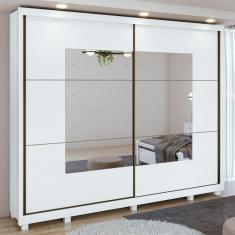 Guarda Roupa Casal com Espelho 2 Portas 6 Gavetas Toronto Lopas - Branco