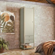 Guarda Roupa Closet Industrial 1 Porta 2 Gavetas Olivar Off White