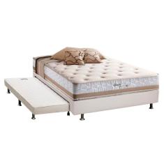 Cama Box C-auxiliar Casal: Colchão Herval Maxspring Spain + Base Crc Courano Branco(138x188)