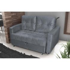 Sofá Cama Drika Veludo Cinza E425 - Matrix