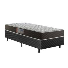Cama Box Solteiro Colchão Mola Bonnel Premium + Box Poliéster 60x88x188 Cor: Preto