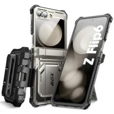 i-Blason Capa para Samsung Galaxy Z Flip 7 FE, capa Z Flip6 com suporte, [protetor de tela embutido] [proteção de dobradiça] [clipe de cinto], capa de telefone militar para Samsung Z Flip 7 FE/6/5