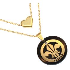 Colar Duplo Cordão Amo Minha Profissão Letras Folheado