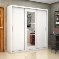 Guarda Roupa Casal 3 Portas 4 Gavetas com Espelho Clarice Carioca Móve
