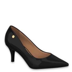 Sapato Feminino Scarpin Salto Baixo Vizzano 1185702, Preto verniz, 36