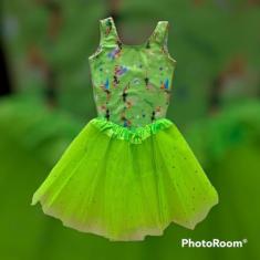 Fantasia Infantil Fada Sininho Verde Body e Saia de tule verde - Xuxu 