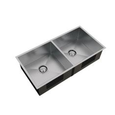 Cuba Dupla Inox Quadrada Gourmet Com Válvula 800 X 400 - Calha Úmida