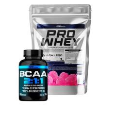 Whey Protein Refil 1Kg + Bcaa 2:1:1 2000mg - Pote 60 Cápsulas - Pro He