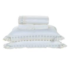 Jogo De Lençol Casal Venetto 4Pçs Bordado 400 Fios 100% Algodão Egípci