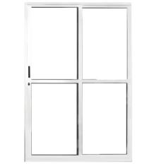 Porta de Correr Sacada 2 Folhas 2.10 X 1.50 Branca Linha 25 Com Fechad