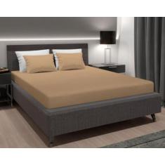 Jogo de Lençol Casal Padrão Liso 3 Peças Com Elástico 100% Algodão - D