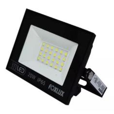 Refletor Led 20w Preto Bivolt 6500k Foxlux