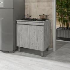 Balcão Gabinete Cooktop Clara Rústico C/Tampo - Nathan