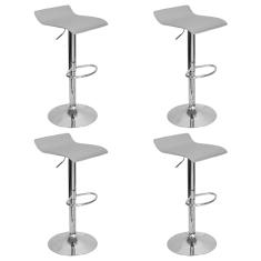 Kit 4 Banquetas Toquio Wave Enzo Belo Horizonte Giratória com Regulagem Cinza - Lianto Decor