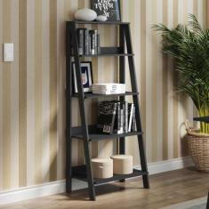 Estante Escada para Livros com 4 Prateleiras Madesa, Preto