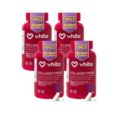Colágeno Tipo 2 com Ácido Hialurônico Concentradas (40mg) - Suporte Ósseo e Articular - 4 potes com 60 Cápsulas cada, Vhita