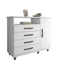Cômoda Com Sapateira 4 Gavetas - Paris - Chf Móveis - Branco