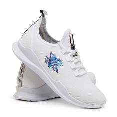 Tênis Casual Urbano Leve Com Palmilha Anatômica Confortável Branco Est