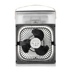 Ventilador Portátil Iluminação Umidificador Climatizador Usb De Mesa Preto
