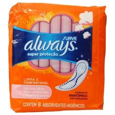 Absorvente Always Super Proteção Suave Sem Abas 8 Unidades