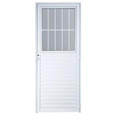 Porta social 2,10x90 lado ESQUERDO no alumínio branco