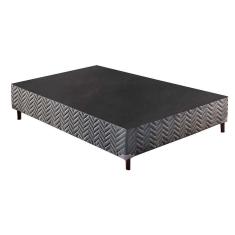 Cama Box Base Casal Sommier Rústico Bordado Gray (138x188x30) - Paropas