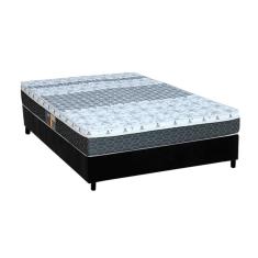 Cama Box Casal: Colchão Molas Castor Bonnel Class New + Base Crc Suede Black(138x188)