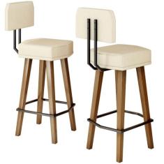 Banqueta Alta com Encosto para Balcão Bancada Área Gourmet - Moblan De