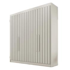 Guarda Roupa 4 Portas Potente Com Espelho 100% Mdf Off White