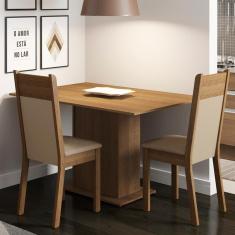 Conjunto Sala De Jantar Madesa Gabi Mesa Tampo De Madeira Com 2 Cadeiras - Rustic/crema/pérola