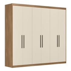 Guarda Roupa Casal Venice 6 Portas 2 Gavetas MDF Amendola Off White Demóbile