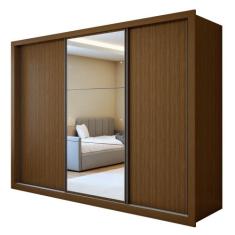 Guarda Roupa Casal com Espelho Premium Liv 3 Portas de Correr e 6 Gave