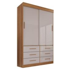 Guarda Roupa Solteiro 2 Portas 6 Gavetas Luana - Sallêto Móveis