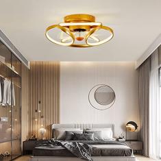 Ventilador de teto design com lâmpada DC Ventiladores de teto LED silenciosos e reguláveis com luzes 6 velocidades 90W Ventilador de teto reversível com temporizador com iluminação para quar