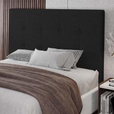 Cabeceira Cama Box Casal Luana 140cm Linho Preto - Abmaza
