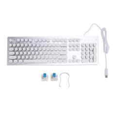 Teclado Mecânico para Jogos, Interruptor Azul 104 Teclas Teclados Retroiluminados RGB, Teclado de Computador Mecânico Com Fio USB para 7 8 10 XP para OS X PC Laptop Desktop PC
