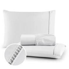 Roupa de Cama Casal 400 Fios Micropercal 3 Pçs Jogo de Lençol Extra Ma
