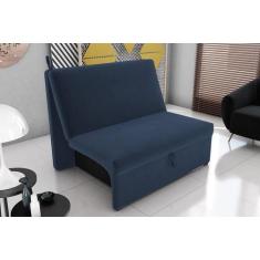 Sofá Cama Malu Suede Azul B254 - Matrix - LM DECOR