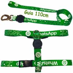 Peitoral H Ajustável + Guia Para Cachorro 1,10cm - Leedog, Whats, G