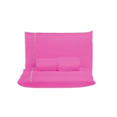 Jogo de Lençol Casal 400 Fios Detalhe em Ponto Palito 3 Peças Cama Box