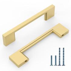 KNOKLOCK Pacote com 10 puxadores de armário de cozinha 3,75 polegadas (96 mm) puxadores de armário de cozinha puxadores de armário de cozinha puxadores de gaveta para armário guarda-roupa