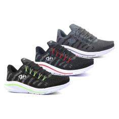 Kit 3 Pares Tênis De Academia Runway Training Masculino, 43, Preto ver