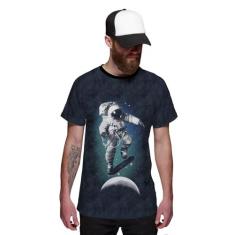 Camiseta Astronauta Skatista do Espaço - Di Nuevo, Azul, M