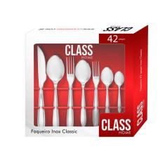 Faqueiro Linha Classic Inox 42 Pçs Faca Churrasco - CLASS HOME