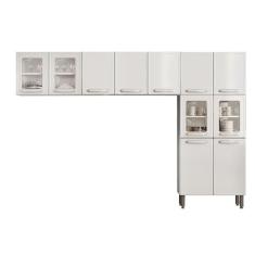 Kit De Cozinha Completa 3 Peças Evidence (2 Armários + 1 Paneleiro) Cpt56 Branco - Bertolini