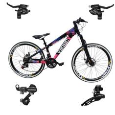 Bicicleta Vikingx Tuff 25 Aro 26 Aluminio 24v Cambios Shimano Freio Di
