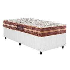 Cama Box Solteiro: Colchão Ortopédico Herval D28/AG65 Bermont + Base CRC Courano White(88x188)