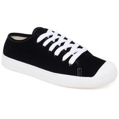 Tênis Feminino Lona Cadarço Liso Conforto Dia a Dia-Feminino